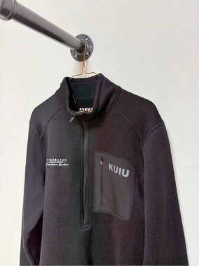KUIU Base Camp Men’s Black Quarter Zip Fleece Pullover Size L